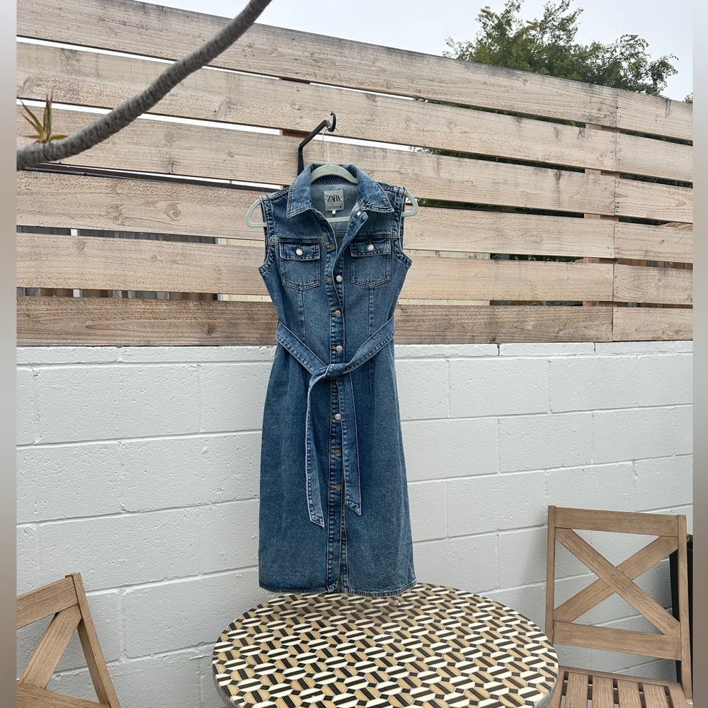 Zara denim midi dress